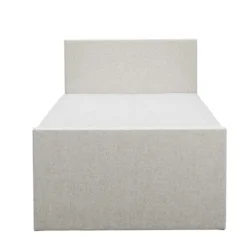 Boxspring met voetbord Liv egaal - ecru - 120x200 cm - vierkante poot