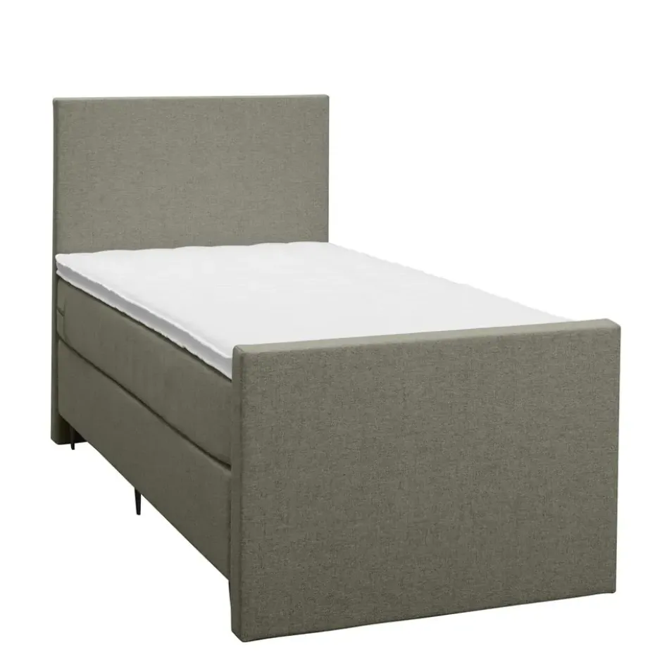 Boxspring met voetbord Liv egaal - groen - 90x200 cm - slanke poot
