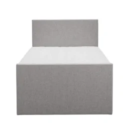 Boxspring met voetbord Liv egaal - lichtgrijs - 120x200 cm - vierkante poot