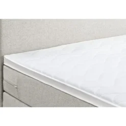 Boxspring met voetbord Liv egaal - ecru - 90x200 cm - ronde poot