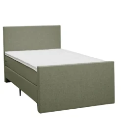 Boxspring met voetbord Liv egaal - groen - 120x200 cm - slanke poot