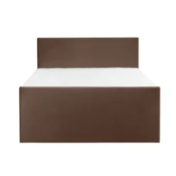 Boxspring met voetbord Liv egaal - bruin - 160x200 cm - ronde poot