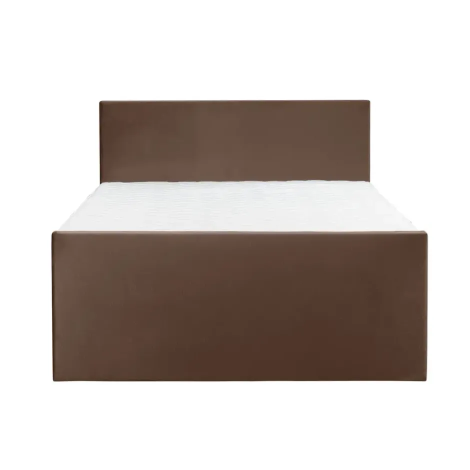 Boxspring met voetbord Liv egaal - bruin - 160x200 cm - ronde poot