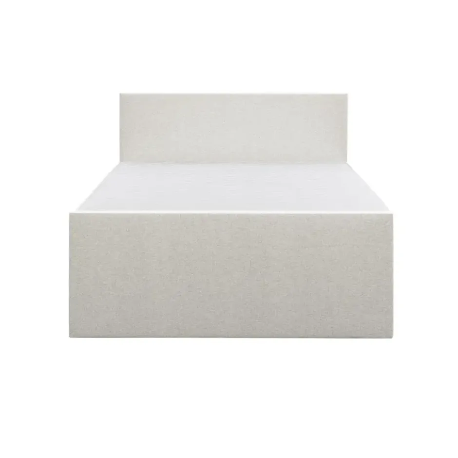 Boxspring met voetbord Liv egaal - ecru - 140x200 cm - slanke poot