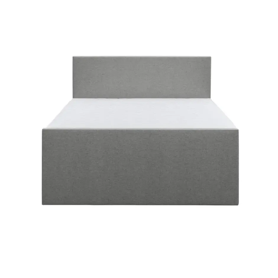 Boxspring met voetbord Liv egaal - lichtgrijs - 160x200 cm - ronde poot