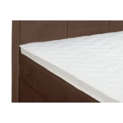 Boxspring met voetbord Liv geblokt - bruin - 120x200 cm - slanke poot
