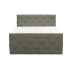 Boxspring met voetbord Liv geruit - groen - 180x200 cm - slanke poot
