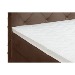 Boxspring met voetbord Liv geruit - bruin - 180x200 cm - ronde poot