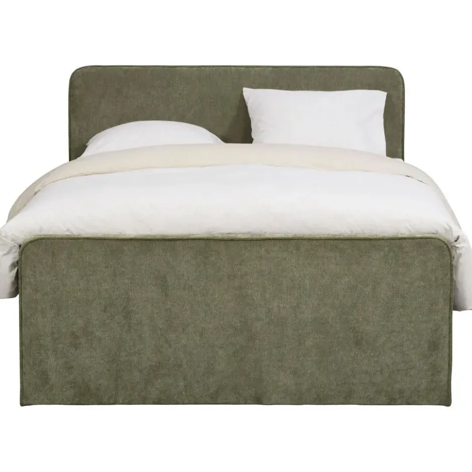Boxspring Mori - vergrijsd groen - 140x200 cm