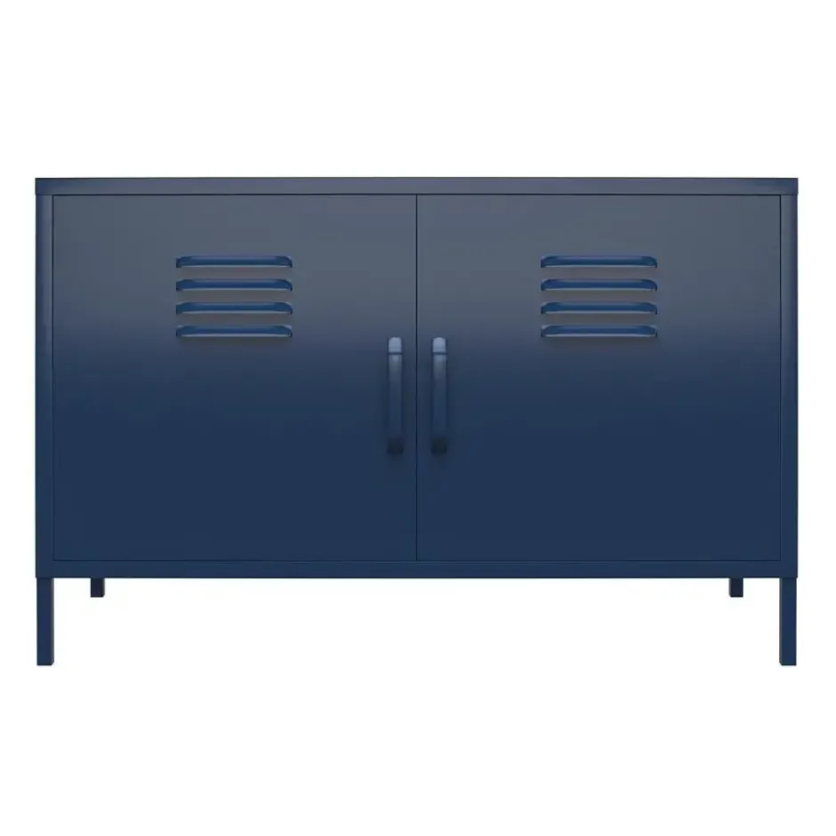 Bradford - Kledingkast met 2 marineblauwe metalen deuren