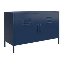 Bradford - Kledingkast met 2 marineblauwe metalen deuren