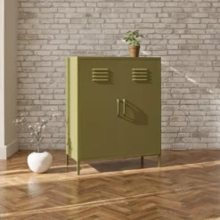 Bradford - Wandkast met 2 groene metalen deuren