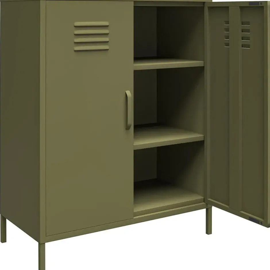 Bradford - Wandkast met 2 groene metalen deuren