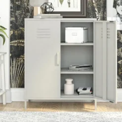 Bradford - Wandkast met 1 taupe metalen deur