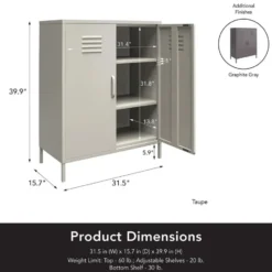 Bradford - Wandkast met 1 taupe metalen deur