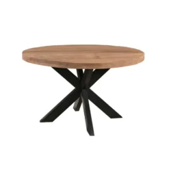 Brix - Eetkamertafel Brix Rond - 130 cm - Mangohout - Bruin