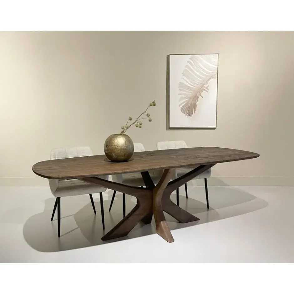 Brix - Eetkamertafel Montreaux - Bruin - Mangohout - 220 cm