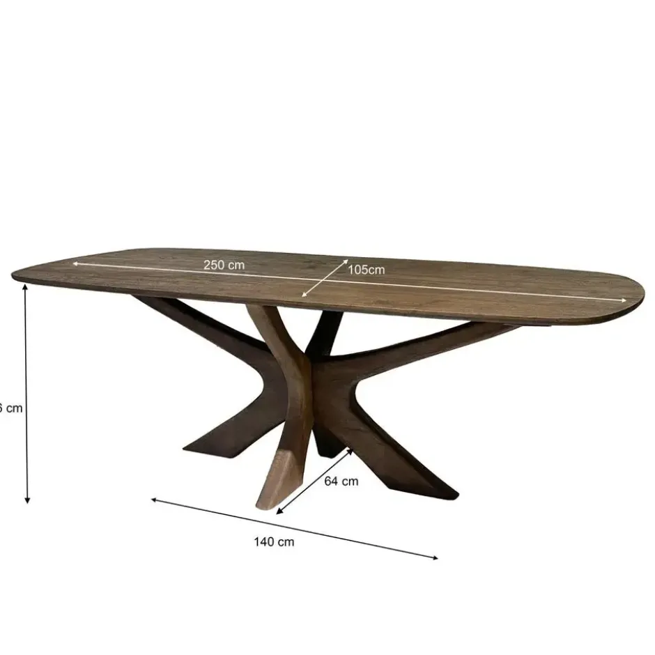 Brix - Eetkamertafel Montreaux - Bruin - Mangohout - 250 cm
