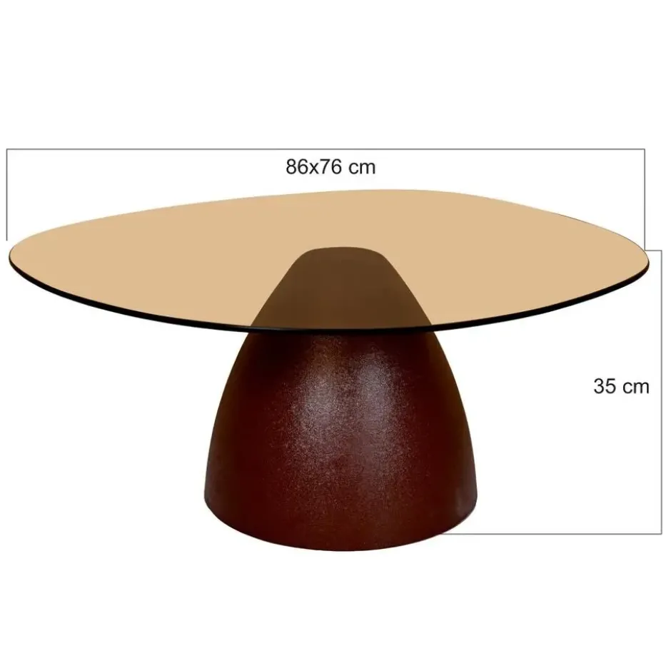 Brix - Salontafel - Brix Mylon Burgundy 86cm - Bruin