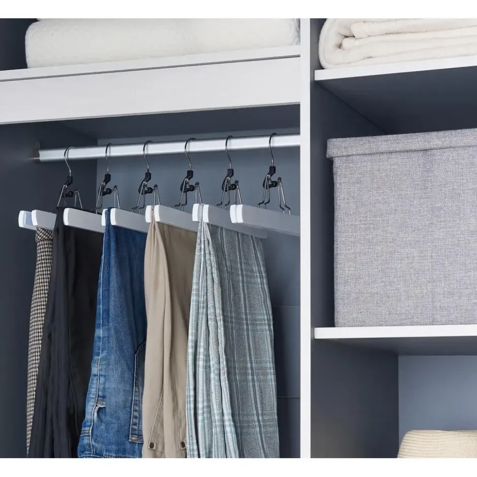 12 Broekhangers met Klemmen - Clip hangers - Wit
