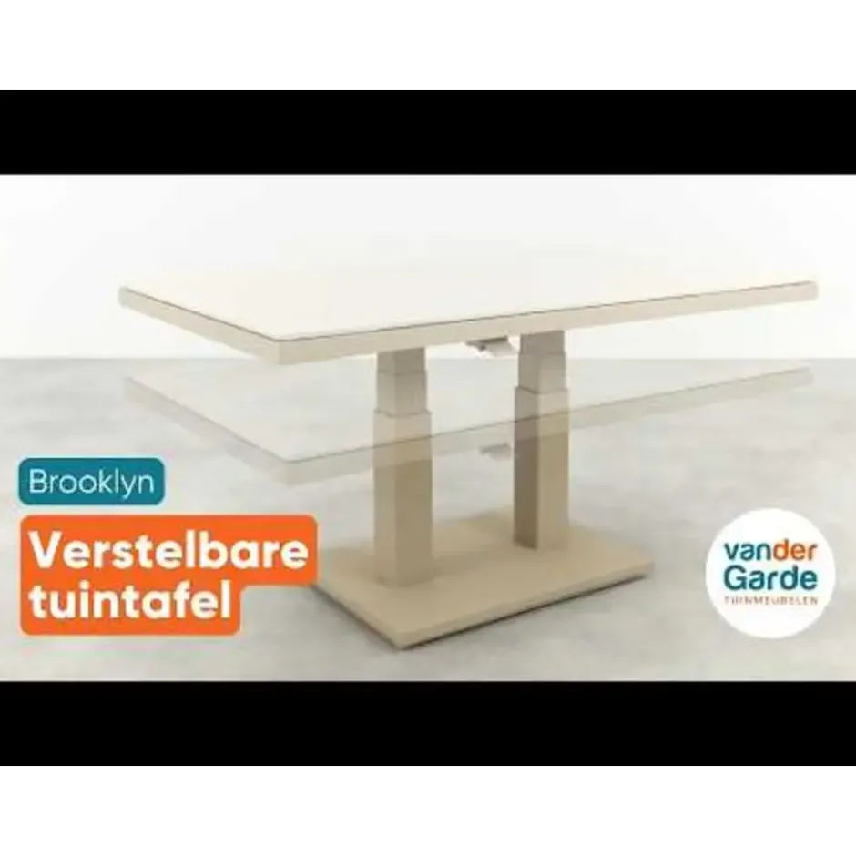 Brooklyn up& down verstelbare tuintafel 140x85 cm. - Latte