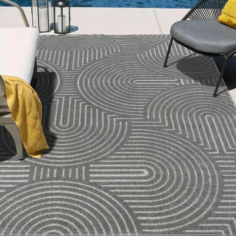 Buitenkleed Berlin Japandi Grijs - 200x290 CM