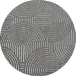 Buitenkleed Berlin Rond Japandi Grijs - 200 CM Ø