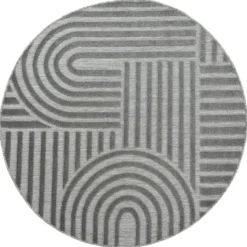 Buitenkleed Berlin Rond Japandi Grijs - 150 CM Ø