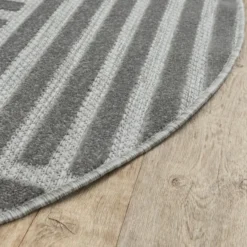 Buitenkleed Berlin Rond Japandi Grijs - 150 CM Ø