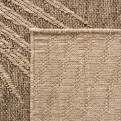 Buitenkleed Rond Timber Floral Jute Beige - 120 CM Ø