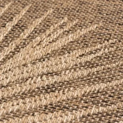 Buitenkleed Rond Timber Floral Jute Beige - 120 CM Ø