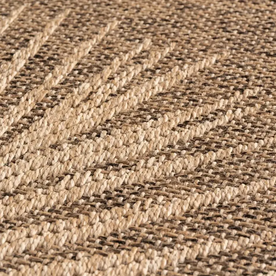 Buitenkleed Rond Timber Floral Jute Beige - 120 CM Ø