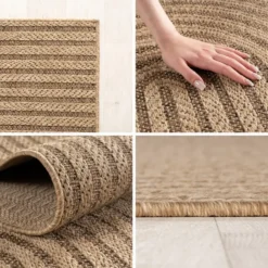 Buitenkleed Rond Timber Japandi Jute Beige - 160 CM Ø