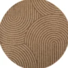 Buitenkleed Rond Timber Japandi Jute Beige - 120 CM Ø