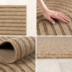 Buitenkleed Rond Timber Japandi Jute Beige - 120 CM Ø
