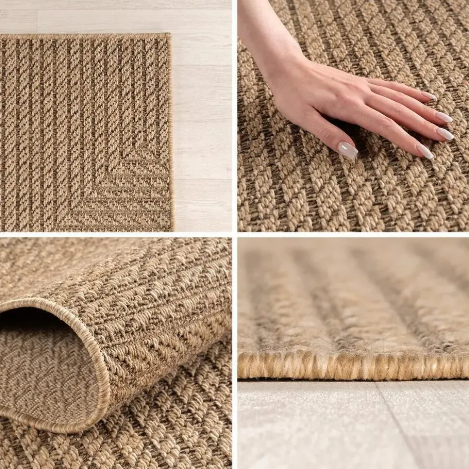Buitenkleed Rond Timber Jute Beige - 120 CM Ø