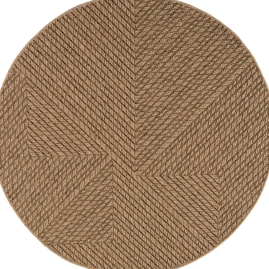 Buitenkleed Rond Timber Jute Beige - 120 CM Ø