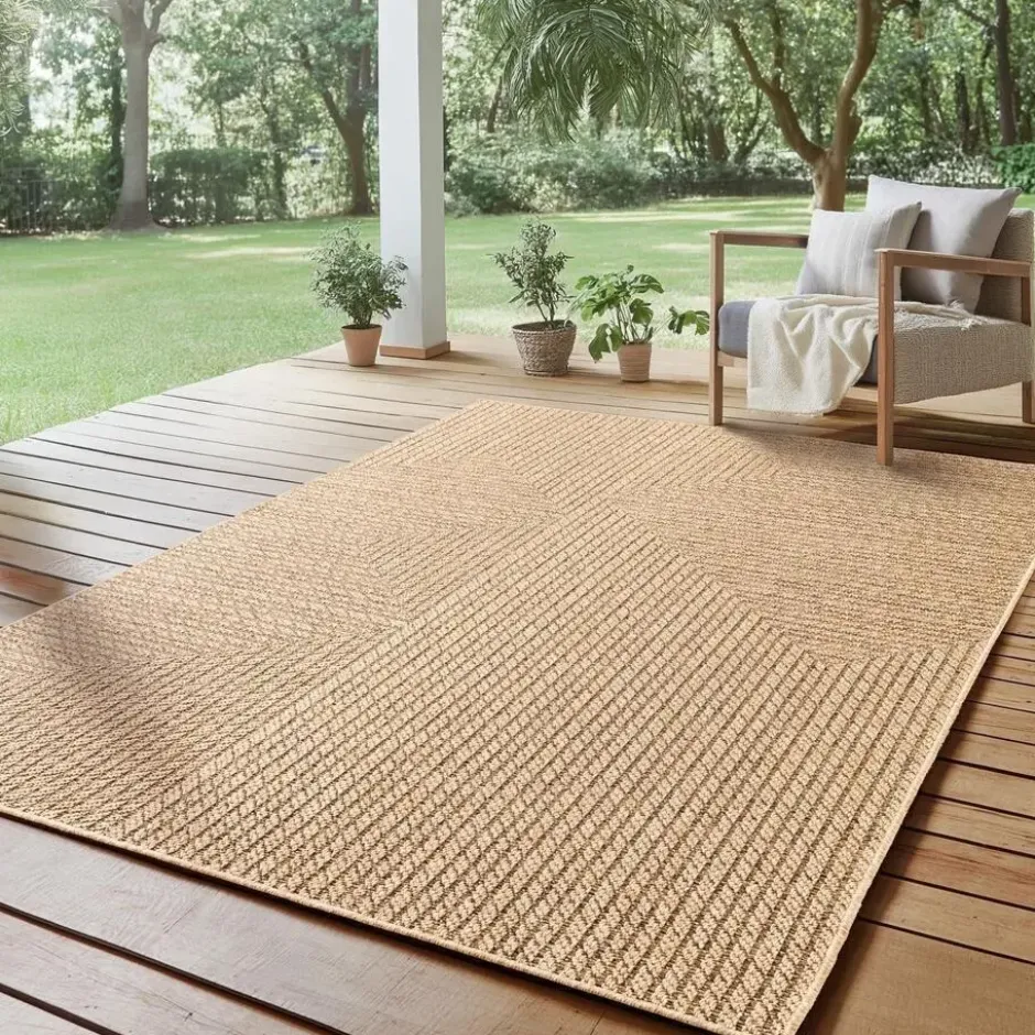 Buitenkleed Timber Style Jute Beige - 280x370 CM
