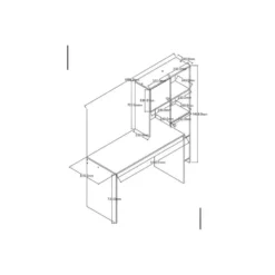 Bureau ALIOBINI - 156.8 cmx51.5 cmx146.8 cm - Natuurlijk licht Wit Hout paneel