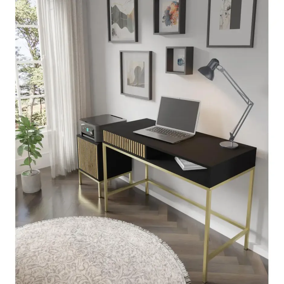 Bureaucontainer Ravenna -/Zwart mat/Artisan - Metall - 41x40x55 cm