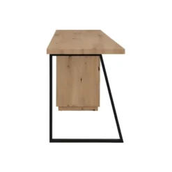 Bureau GOTAMA - 140 cmx60 cmx75 cm - Zwart Natuurlijk licht Hout paneel Metaal