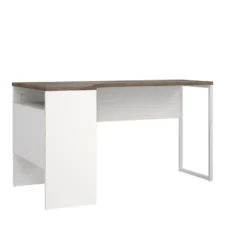 Bureau hoek Wit/Bruin - 145x80x75cm - Function Plus