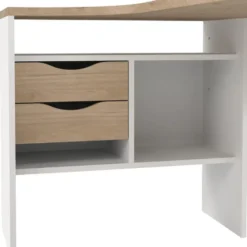 Bureau hoek Wit/Naturel - 145x80x75cm - Function Plus
