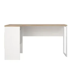 Bureau hoek Wit/Naturel - 145x80x75cm - Function Plus