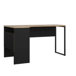Bureau hoek Zwart/Naturel - 145x80x75cm - Function Plus