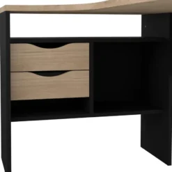 Bureau hoek Zwart/Naturel - 145x80x75cm - Function Plus