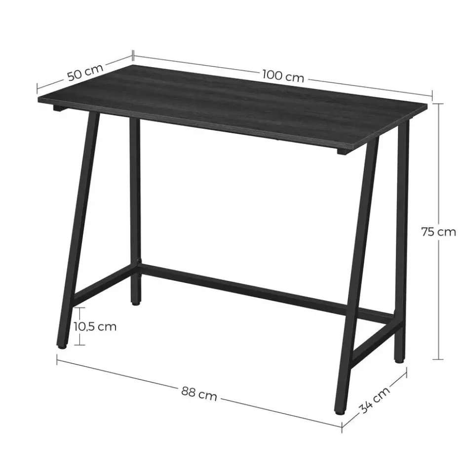 Bureau - industrieel - 100x50x75 cm - zwart
