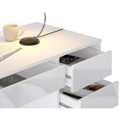 Bureau JENEMI - 120 cmx55 cmx76 cm - Wit Hout paneel