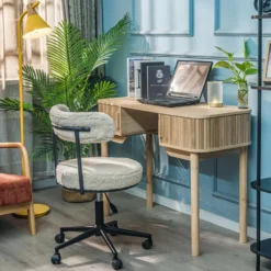 Bureau met 2 deuren van essen hout