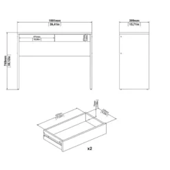 Bureau Naturel - 100x75x40cm - Function Plus